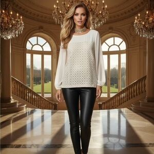 Talbots Crochet Lace detail Blouse 8